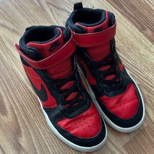 Nike Kids Black and Red High-Top Sneakers